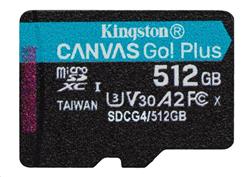 Kingston paměťová karta 512GB SDXC Canvas Go Plus Gen4 C10 UHS-I U3