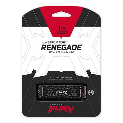Kingston SSD 1000GB Fury Renegade PCIe 4.0 NVMe M.2 (čtení/zápis: 7300/6000MB/s; 900K/1M IOPS) Heatsink
