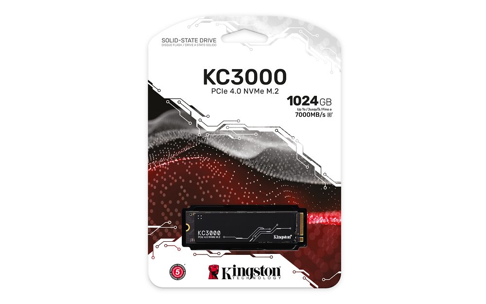 Kingston SSD 1024GB KC3000 PCIe 4.0 NVMe M.2 TLC (čtení/zápis: 7000/6000MB/s; 900K/1M IOPS)
