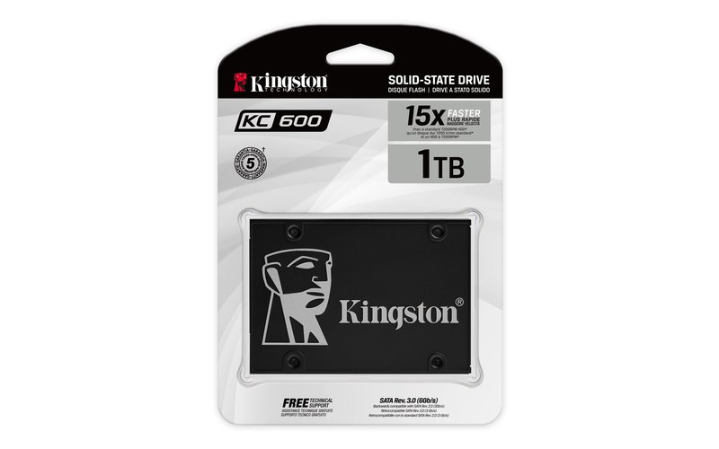 Kingston SSD 1024GB KC600 SATA III 2.5'' 3D TLC SM2259 (čtení/zápis: 550/520MB/s)