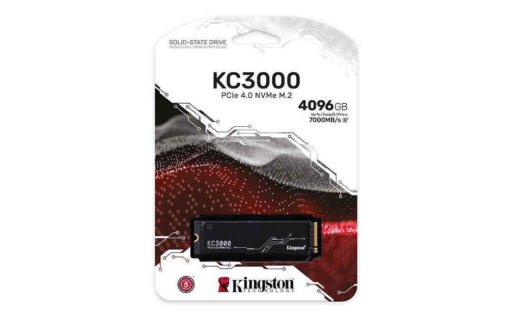 Kingston SSD 4096GB KC3000 PCIe 4.0 NVMe M.2 TLC (čtení/zápis: 7000/7000MB/s; 1M/1M IOPS)