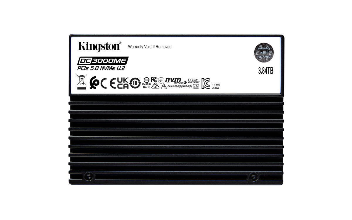 Kingston SSD DC3000ME 3840GB U.2 PCIe 5.0 NVMe x4 3D eTLC (čtení/zápis: 14000/5800MBs)