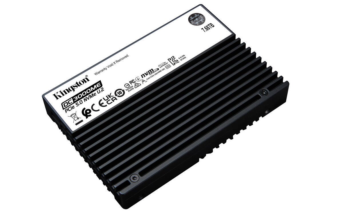 Kingston SSD DC3000ME 7680GB U.2 PCIe 5.0 NVMe x4 3D eTLC (čtení/zápis: 14000/10000MBs)