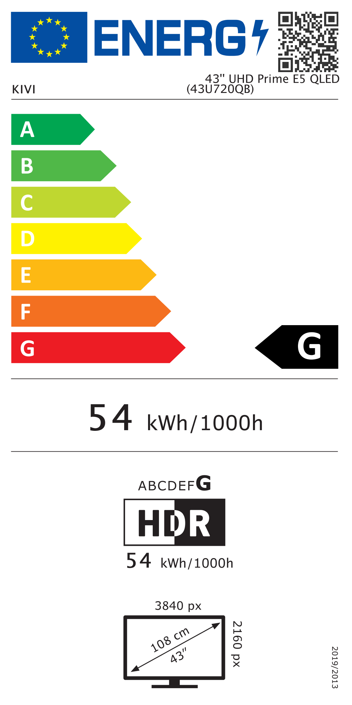 KIVI 43U720QB 43'' Prime E5 QLED 4K Google TV