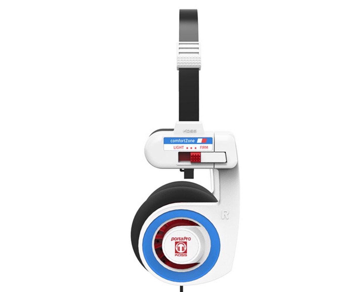KOSS sluchátka Porta Pro CS, 15Hz - 25kHz, 101dB/mW, 3.5/6.3mm jack, 1.2m - bílá