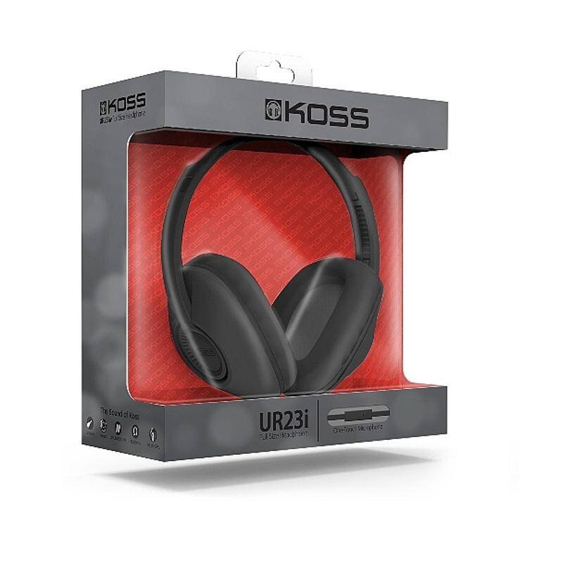 KOSS sluchátka UR23iK, 20Hz - 20kHz, 94dB/mW, 3.5mm jack, 1.5m - černá