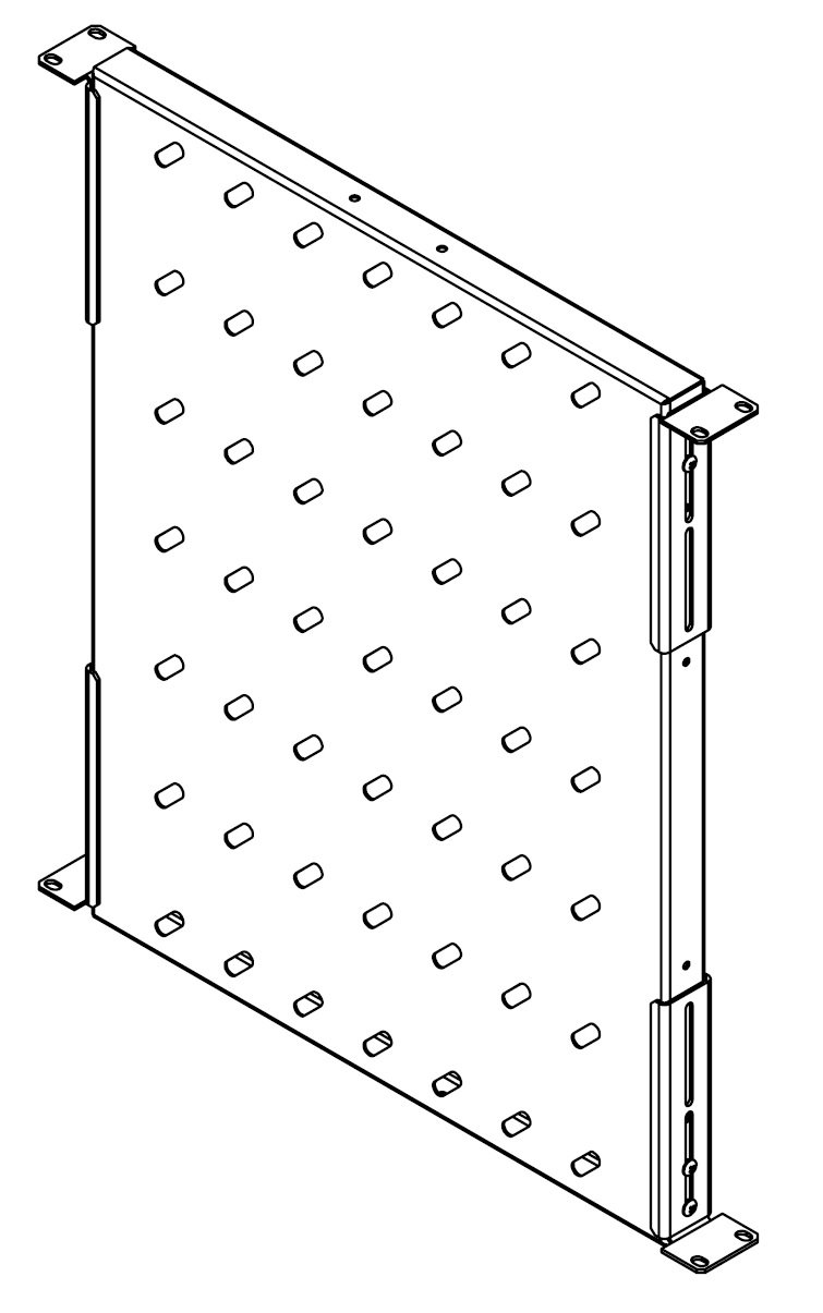 Legrand EvoLine 4-bodová police pevná 2U 696mm, uchycení variabilní 650-810mm, nosnost 50kg, černá, perforovaná
