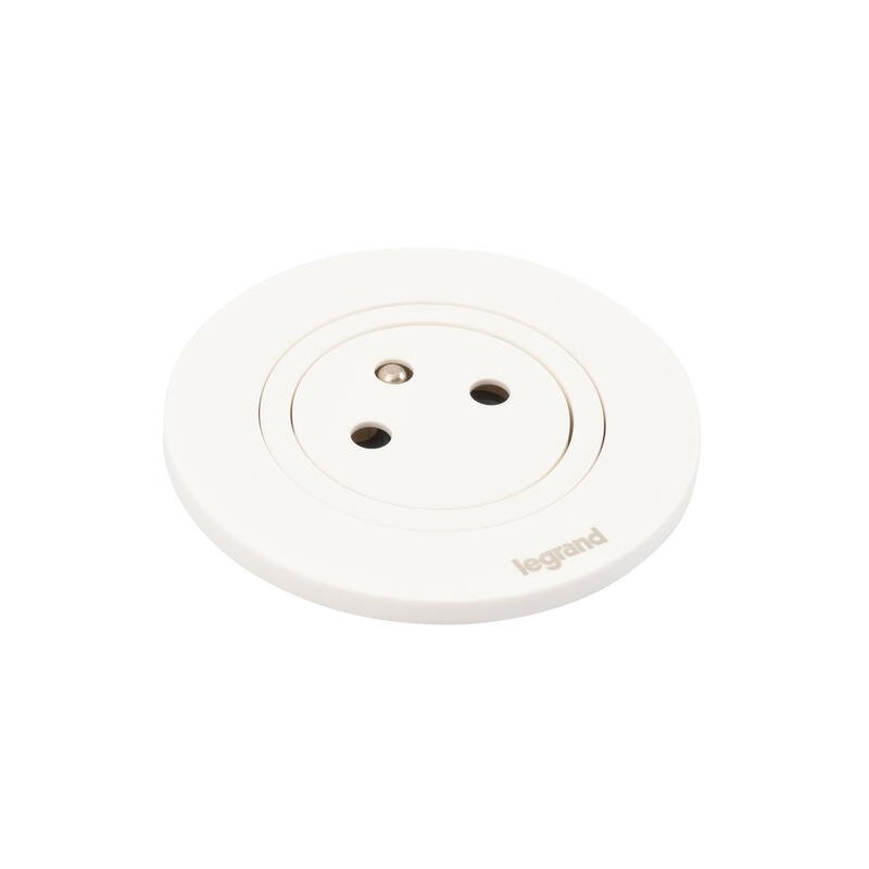 Legrand - Incara™ Disq 60 - Zapuštěná zásuvka 2P+T, bílá, 2m