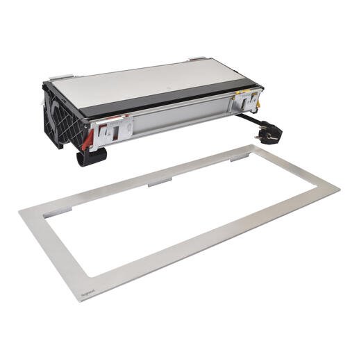 Legrand - Incara™ Flip-up - Zapuštěný zásuv. blok uzavíratelý 3x2P+T/USB A+C (15W) RJ45 Cat6 FTP HDMI, kabel 2m