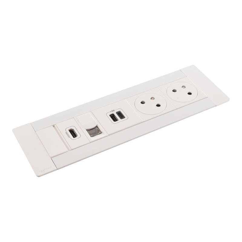 Legrand - Incara™ Multilink - Modular. zapuštěný blok bílý: 2x2P+T/USBA+C (15W)/RJ45 Cat6/HDMI, kabel 2m