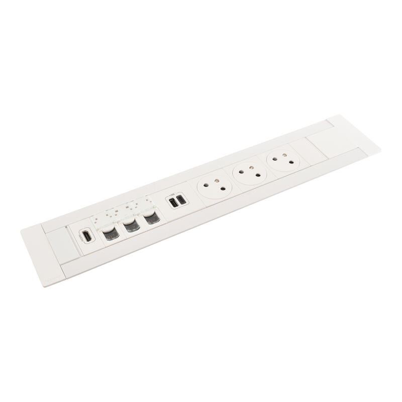 Legrand - Incara™ Multilink - Modular. zapuštěný blok do sádrokartónu bílý: 2x2P+T/USBA+C (15W)/RJ45 Cat6/HDMI, kabel 2m