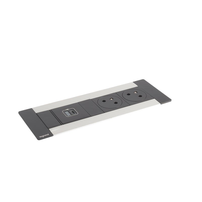 Legrand - Incara™ Multilink - Modular. zapuštěný blok kov: 2x2P+T/USB (30W PD), kabel 2m