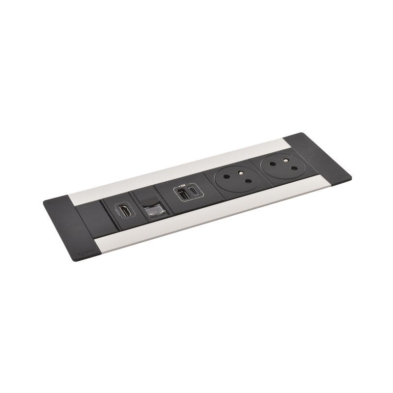 Legrand - Incara™ Multilink - Modular. zapuštěný blok kov: 2x2P+T/USB A+C (15W)/RJ45 Cat6/HDMI, kabel 2m