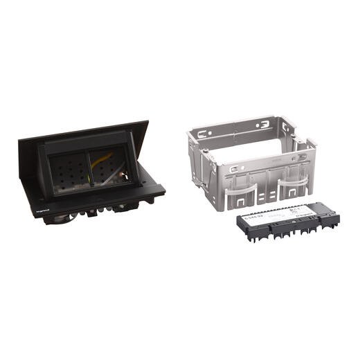 Legrand - Incara™ Pop-up - Prázdná krabice do nábytku, černá, pro 4 moduly