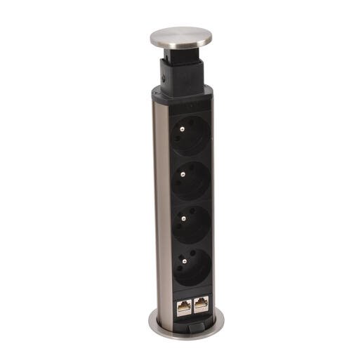 Legrand - Incara™ Tower 60 - Výsuvný zásuvkový blok 4x2P+T/RJ45, kabel 2m