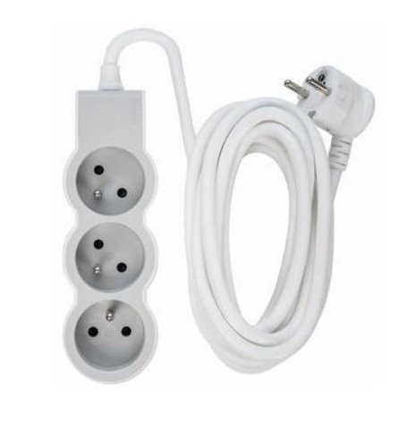 LEGRAND Revolution prodlužovací přívod 3x2P+T, kabel 3m, bílá-světlé šedá