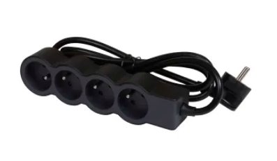 LEGRAND Revolution prodlužovací přívod 4x2P+T, kabel 3m, černo-šedá