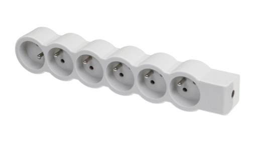 LEGRAND Revolution prodlužovací přívod 6x2P+T, bez kabelu, bílá-světlé šedá