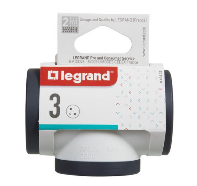 LEGRAND Revolution rozbočovač 3x2P+T, bílo-černá