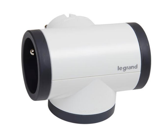 LEGRAND Revolution rozbočovač otočný 3x2P+T, bílo-šedá