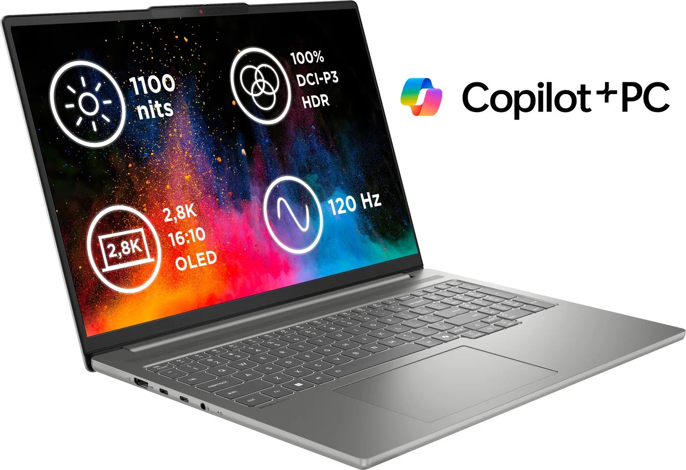 Lenovo IP Pro 5 16AKP10, Ryzen AI 7 350, 16.0˝ 2880 x 1800, RTX 5050/8GB, 32GB, SSD 1TB, FDOS, šedý, 2y CI
