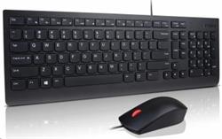 Lenovo set klávesnice + myš, Essential Wired, drátové, USB, černé