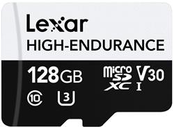 Lexar paměťová karta 128GB High-Endurance microSDHC/microSDXC™ UHS-I card, (čtení/zápis:100/45MB/s) C10 A1 V30 U3