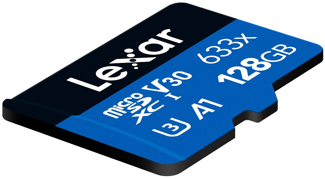 Lexar paměťová karta 128GB High-Performance 633x microSDXC™ UHS-I (čtení/zápis:100/45MB/s) C10 A1 V30 U + adaptér