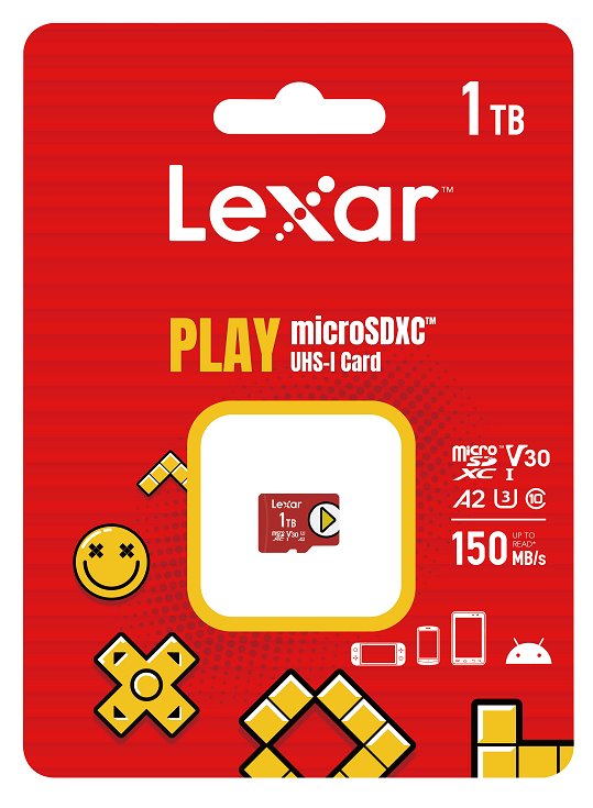Lexar paměťová karta 1TB PLAY microSDXC™ UHS-I cards, čtení 150MB/s C10 A2 V30 U3