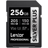 Lexar paměťová karta 256GB Professional SILVER PLUS SDXC™ UHS-I, čtení/zápis: 205/150MB/s