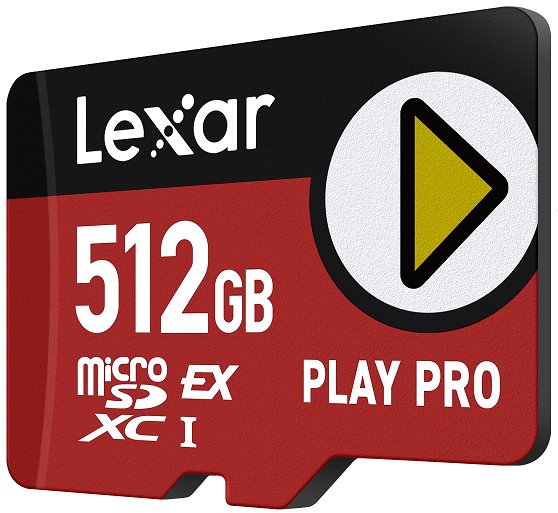 Lexar paměťová karta 512GB PLAY PRO microSDXC™ Express 7, čtení/zápis 900/600 MB/s