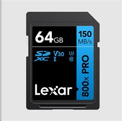 Lexar paměťová karta SD 64GB High-Performance 800x PRO (BLUE Series) SDXC UHS-I až 150MB/s