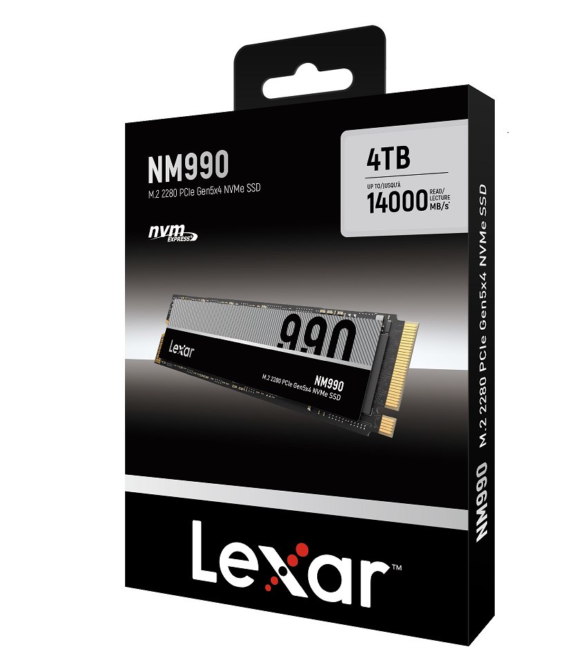Lexar SSD NM-990 PCle Gen5x4 M.2 NVMe - 4TB (čtení/zápis: 14000/11000MB/s)