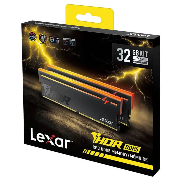 Lexar THOR 2.0 DDR5 32GB (kit 2x16GB) UDIMM 6000MHz CL36 - Heatsink