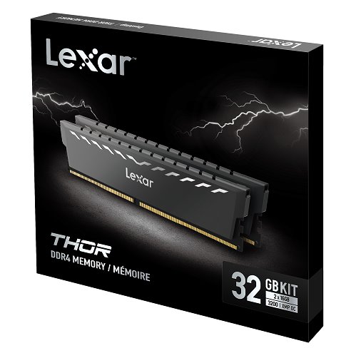 Lexar THOR DDR4 32GB (kit 2x16GB) UDIMM 3200MHz CL16 XMP 2.0 - Heatsink, černá