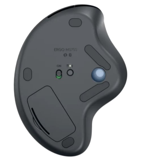 Logitech ERGO M575S Wireless Trackball - GRAPHITE+BLUE BALL - BT