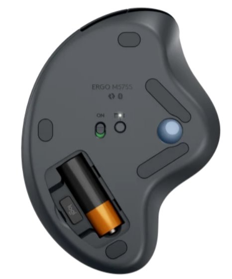 Logitech ERGO M575S Wireless Trackball - GRAPHITE+BLUE BALL - BT
