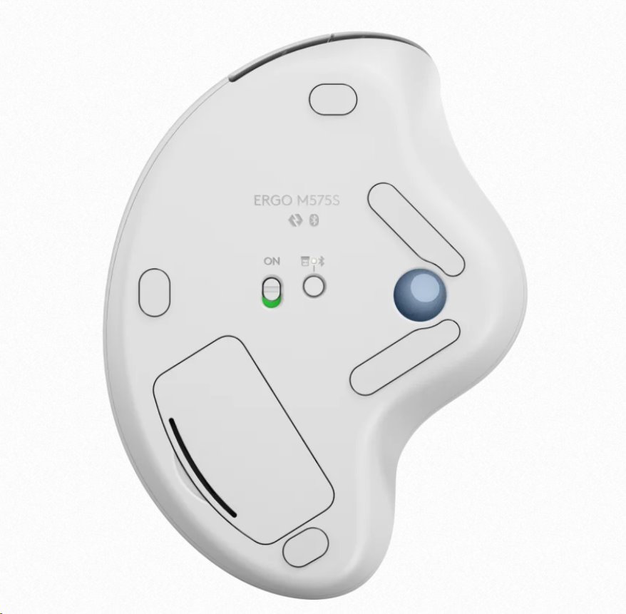 Logitech ERGO M575S Wireless Trackball - OFFWHITE+BLUE BALL - BT