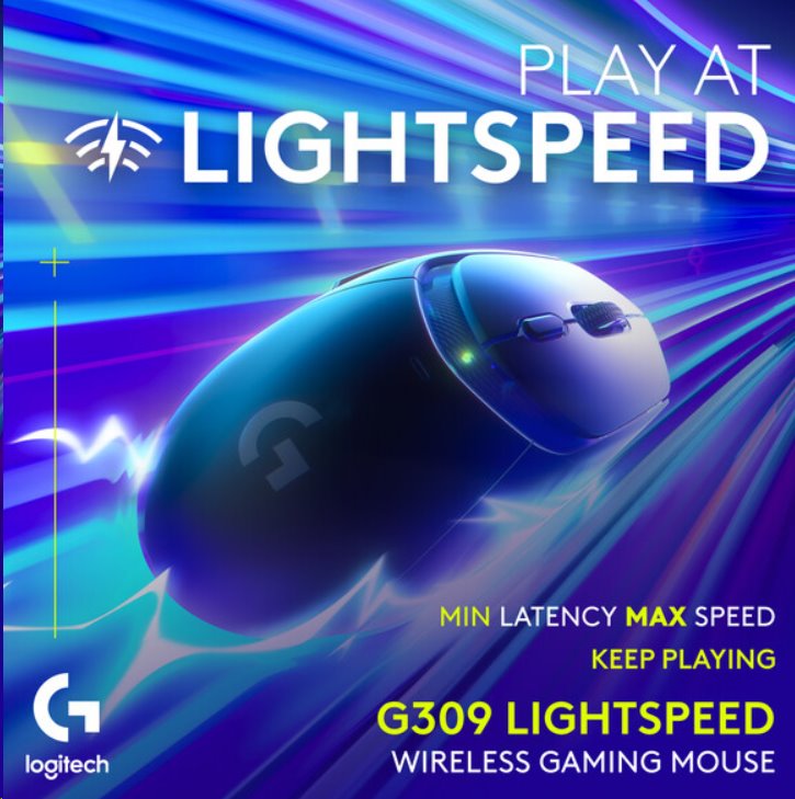 Logitech G309 LIGHTSPEED Gaming Mouse - BLACK - EER2