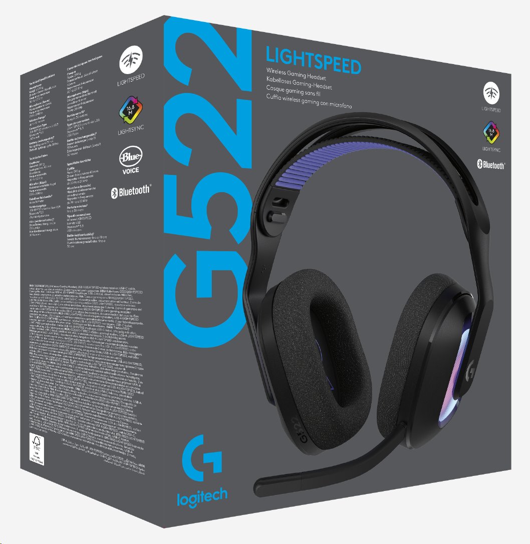 Logitech G522 Gaming Wireless Headset - Black