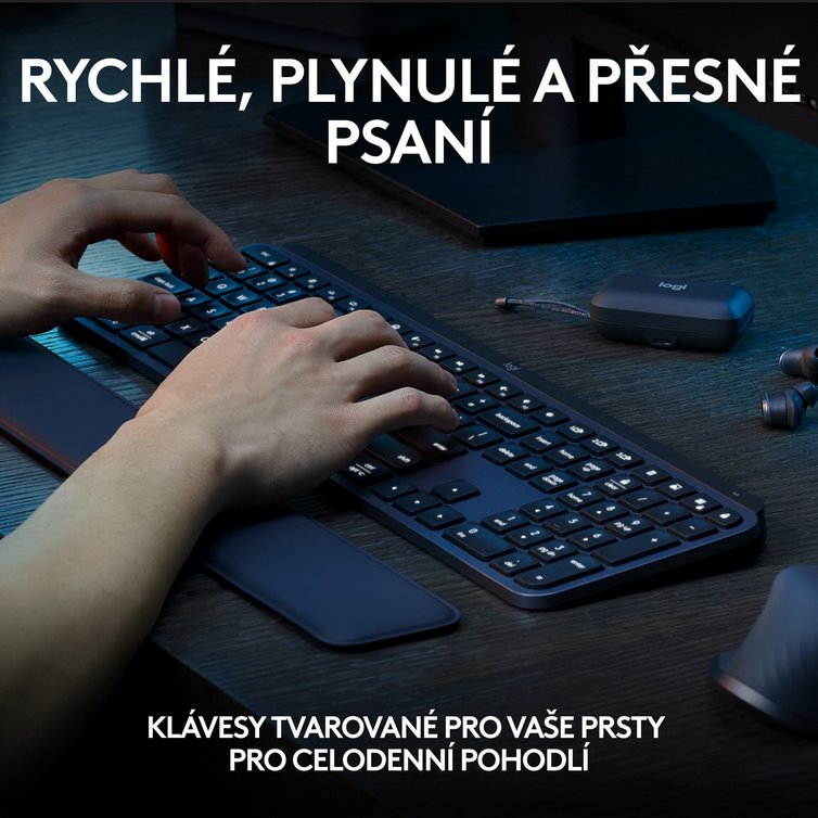 Logitech MX Keys S - GRAPHITE - US INT'L - BT - PLUS PALMREST
