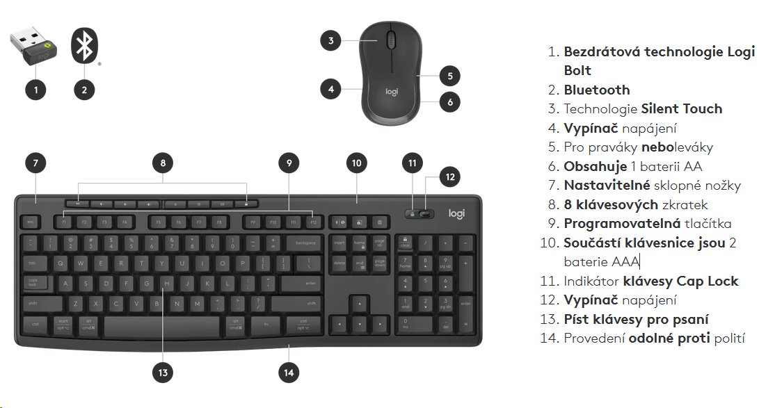 Logitech® Wireless Combo MK330 - CZE - 2.4GHZ
