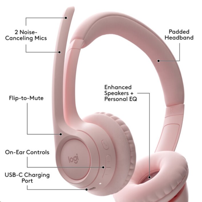 Logitech Zone 300 headset - ROSE - EMEA