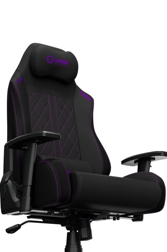 LORGAR CHA41, Ergonomic Gaming Chair Advanced, premium anti-stain fabric, Black/pur