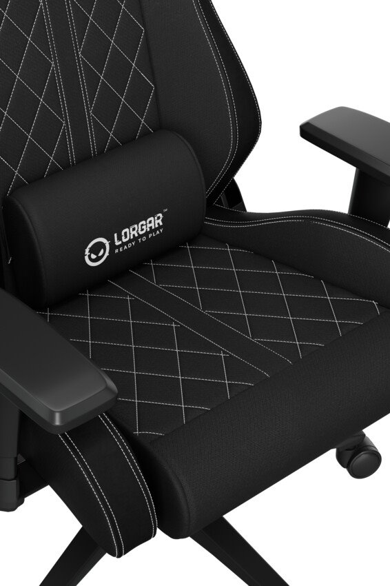 LORGAR CHA41, Ergonomic Gaming Chair Advanced, premium anti-stain fabric, Black/white