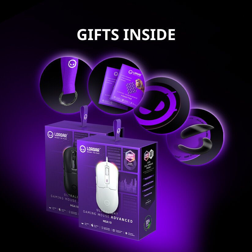 Lorgar herní myš MSA10, bílá