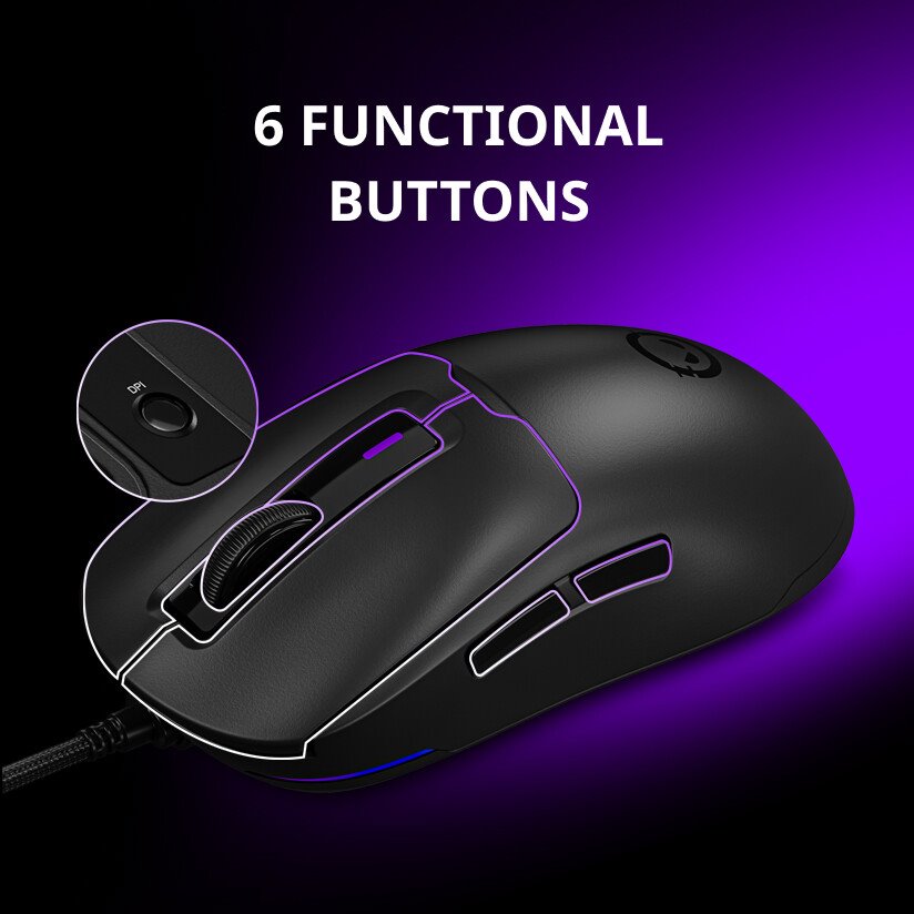 Lorgar herní myš MSA10, bílá