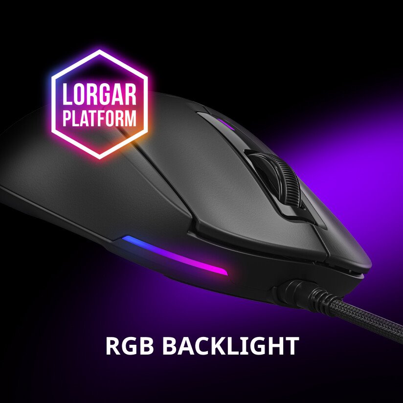 Lorgar herní myš MSA10, černá