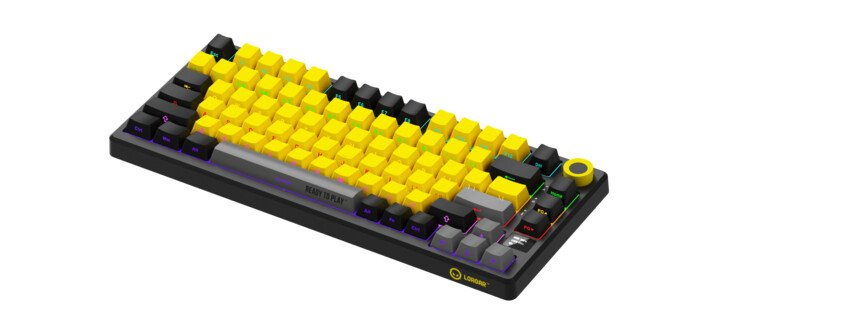 LORGAR Klávesnice KBP7075MW, mechanická, 75%, bezdrátová herní, černá/žlutá, CS