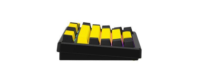 LORGAR Klávesnice KBP7075MW, mechanická, 75%, bezdrátová herní, černá/žlutá, CS